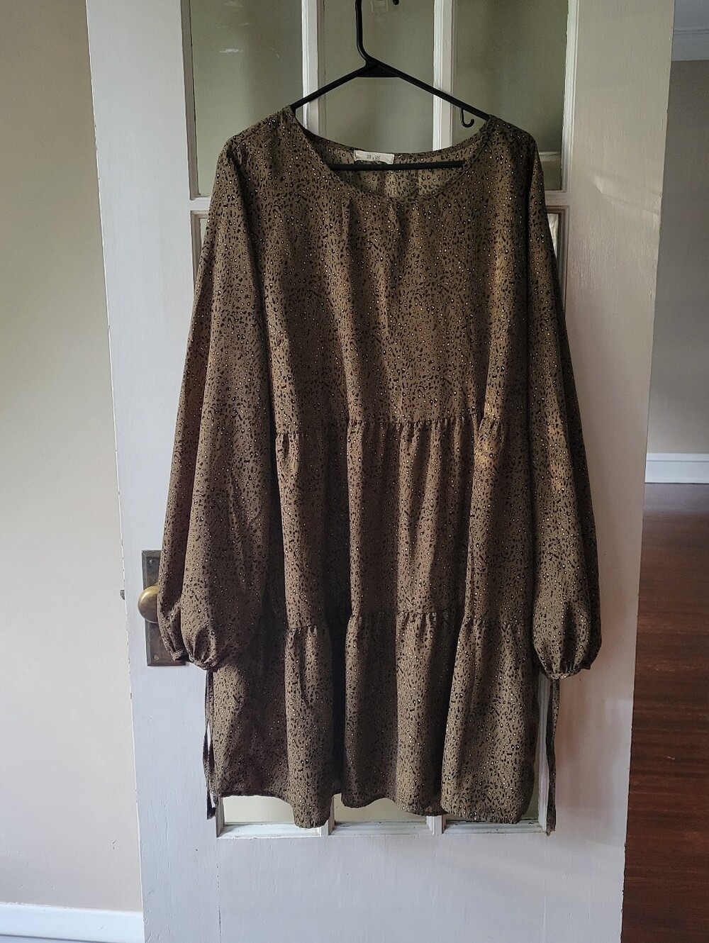 Jade By Jane Women Green Flounce Sleeve Midi Dress Size 3XL Lightweight Summery